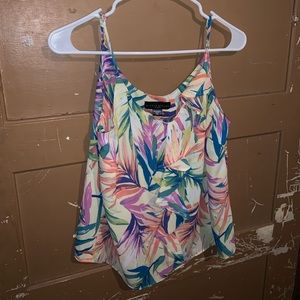 Tropical print tank top